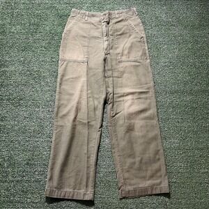 Vintage US Army OG-107 Pants Mens 32 Green Cotton Sateen Fatigue Cargo 60s